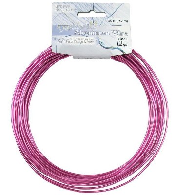 John Bead 12 Guage Fuchsia Aluminum Jewelry Wire, 30ft