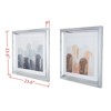VisioGear Set of 2 Crystal Mirror Framed Wall Art on Mellow Golden Tint Background, Home Decor for Living Room, 23.6"*23.6"*1" - 3 of 4