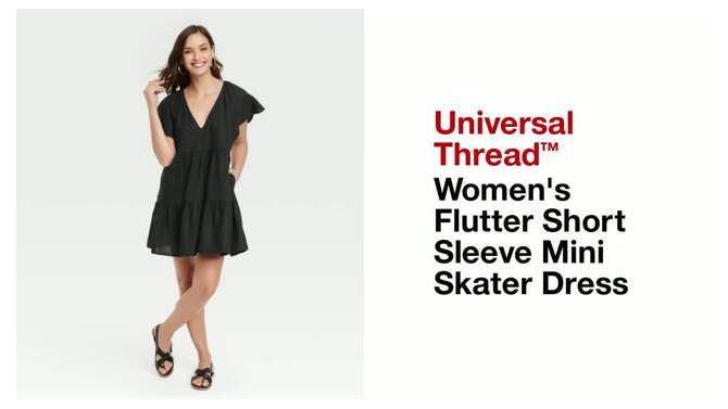 Women's Flutter Short Sleeve Mini Skater Dress - Universal Thread™, 2 of 11, play video