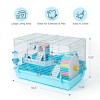Mewoofun Pet Crates And Houses Large Hamster Cage Gerbil Cage, Mouse Cage Small Animal Cage Hamster House, Blue, 18.5"*11.8"*11.8" - 3 of 4