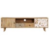 vidaXL TV Stand 55.1"x11.8"x15.7" Solid Wood Mango - 2 of 4