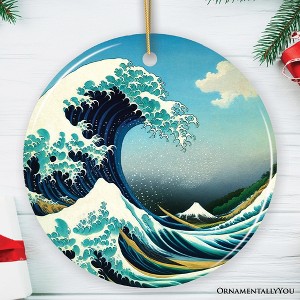 Hokusai The Great Wave off Kanagawa Ceramic Ornament, Famous Painting Souvenir And Decor| OrnamentallyYou - 1 of 4