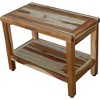 24" Eleganto ED1001 Wide Teak Shower Bench with Shelf - EcoDecors - 3 of 4