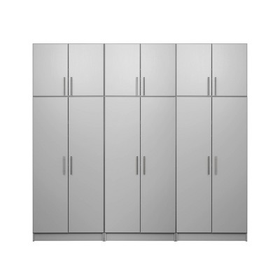 Gray Freestanding Storage Cabinet with Adjustable Shelving