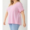 Women's V Neck Relaxed Fit Knit Top - entro - 2 of 4