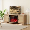 Tangkula 3 Inches 3-Sided Glass Electric Fireplace with Remote Control 1500W Fireplace Heater with Thermostat 9H Timer Adjustable Brightness & Speed - 2 of 4