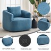TIRAMISUBEST 360 Degree Swivel Round Upholstered Chair Teddy Fleece High Resilience Sponge Single Sofa Removable Pillow Living Room - 3 of 4