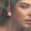 SOHI Women's The Veined Stud Earrings - 4 of 4