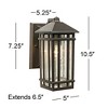 Kathy Ireland Sierra Craftsman Mission Outdoor Wall Light Fixture Rubbed Bronze 10 1/2" Frosted Seeded Glass Panels for Post Exterior Barn Deck House - 4 of 4