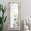 PexFix 24 in. W x 58 in. H Farmhouse Rectangular Solid Wood Framed Full Length Leaning Mirror in Weathered White - 3 of 4