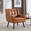 ATJafure Modern Soft Linen Material Ergonomics Accent Chair With Black Legs For Indoor Home Living Room Bedroom Home - 2 of 4