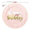 Smarty Had A Party 10.25" Pink w/ White and Gold Birthday Plastic Dinner Plates - 120 pcs - 3 of 4