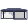 vidaXL Party Tent with 6 Mesh Sidewalls Blue 19.7'x13.1' HDPE - 3 of 4