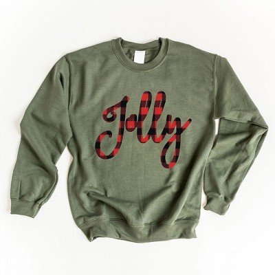 Simply Sage Market Women's Graphic Sweatshirt Jolly Plaid
