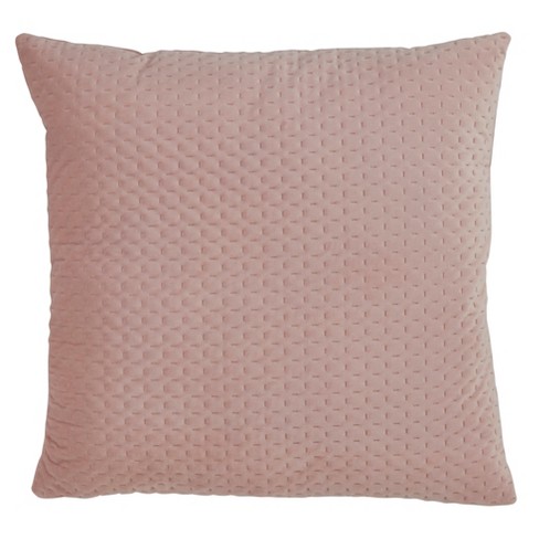 Saro Lifestyle Pinsonic Velvet Pillow With Polly Filling, Blush, 22