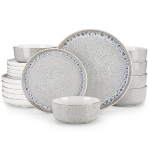 vancasso 18 Piece Set Of Matte Colored Glaze Kiln Change Glaze Beige Stoneware Dinnerware Set, Including Dinner/Dessert Plates, Bowls, For 6 People - 1 of 4