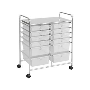 SILKYDRY Rolling Storage Cart with 12 Drawers, Multipurpose Utility Cart  for Crafts Supplies and Art Organizers, Mobile Organizing Cart on Wheels  for