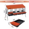 Chicken Nesting Box, 3 Compartment Roll Away Design for High-Volume Egg Collection and Easy Wall Mounting with Metal Legs - 2 of 4