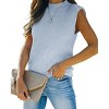 Clearlove Women's Mock Neck Knit Sweater Vest Sleeveless Casual Trendy Summer Ribbed Pullover Tank Tops - 2 of 3