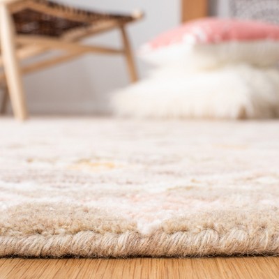 Soho 8' x 10' Pink and Taupe Hand-Tufted Wool Area Rug