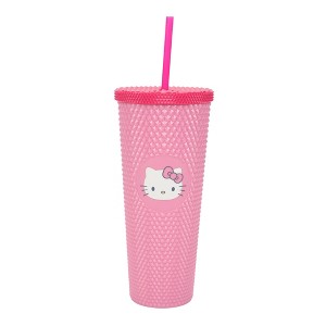 Hello Kitty Pink 24 Oz. Acrylic Cup With Reusable Straw - 1 of 4