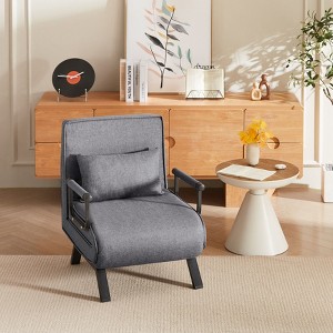 NicBex Small Folding Sofa Bed Recliner with 5-Position Adjustable Backrest, Upholstered Sleeper Chair for Living Room & Bedroom - 1 of 4