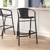 Flash Furniture Lila Commercial Grade Indoor-Outdoor PE Rattan Restaurant Barstool with Aluminum Frame and Footrest - 2 of 4