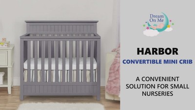 Steel Grey Pinewood 4-in-1 Convertible Mini Crib