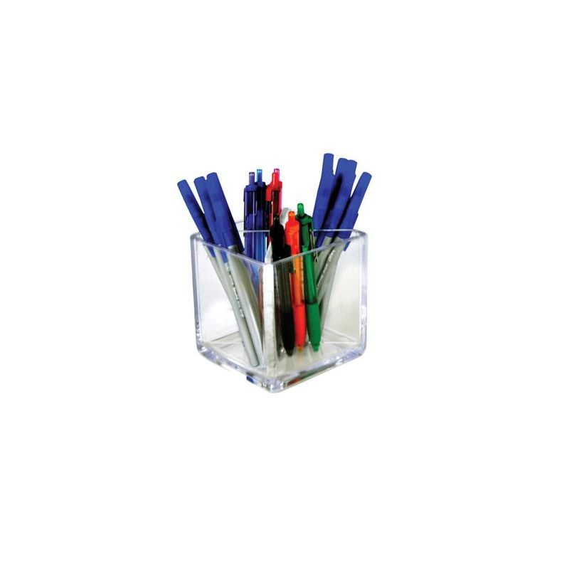 Azar Displays 4" Cube Pencil Holder with Divider, 1 of 5