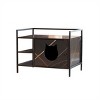 LAOTIES Hidden Cat Litter Box Enclosure,MDF Litter Box Cabinet With Storage,Barn Door,Ventilation - 3 of 4