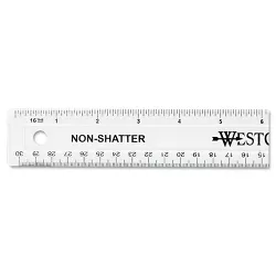 Westcott 10414 Stainless Steel Office Ruler With Non Slip Cork Base 6 
