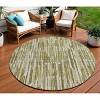 Olive Green Brown And Beige Abstract Washable Indoor Outdoor Area Rug - 2 of 4