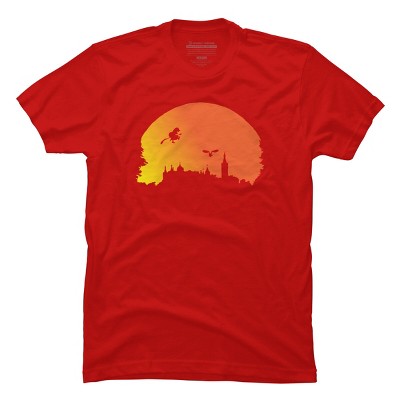 Men's Design By Humans Halloween witch silhouette By InfaredDesigns T-Shirt