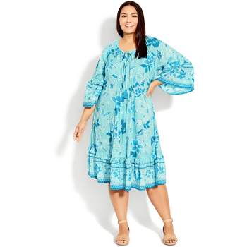 Women's Plus Size Kara Crush Dress - blue | AVENUE