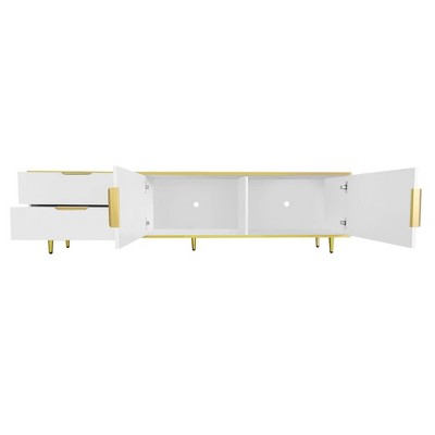 NicBex TV Stand for TVs up to 75 Inches,Entertainment Center with 2 Drawers and 2 Cabinets for Living Room,Bedroom,White