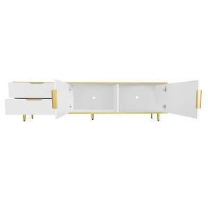 NicBex TV Stand for TVs up to 75 Inches,Entertainment Center with 2 Drawers and 2 Cabinets for Living Room,Bedroom,White - 1 of 4