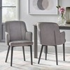 Set of 2 Welland Arm Dining Chairs Gray - Lifestorey: Upholstered, Mid-Century Modern, Wood Composite Frame - 2 of 4