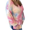 Women's Pastel French Terry V-Neck Sweater - honeyme - 3 of 3