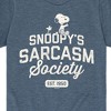 Boys' - Peanuts - Snoopy Sarcasm Society Short Sleeve Graphic T-Shirt - 2 of 4