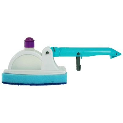 Pool Central Water Line Sponge Scrub Pad Head with Fillable Detergent Tank 11" - White/Blue