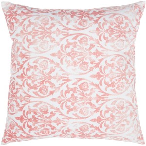 Life Styles Faded Damask Oversize Square Throw Pillow Coral - Nourison, Pink