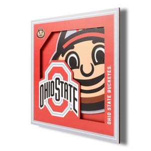 NCAA Ohio State Buckeyes 3D Logo Series Wall Art - 12"x12" - 1 of 4