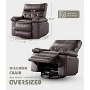 27" Oversized Recliner with Heat & Massage – 360° Swivel & Manual Rocking, Remote Control for Living Room, Bedroom - 2 of 4