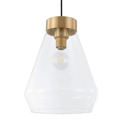 Montey 20'' Brushed Gold Globe Pendant with Clear Glass Shade