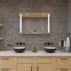 ALFI ABM8FLED-PC Polished Chrome Tabletop Square 8Inch 5x Magnifying Cosmetic Mirror with Light - 2 of 4