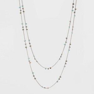 Enameled Crimp Station Necklace - Universal Thread Light Blue, Women