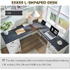 SinCiDo 59" L Shaped Desk with File Cabinet, Farmhouse Home Office Work Desk with Storage Cabinet & Charging Station, Study Writing Desk - 2 of 4