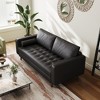 Tree City - 70" Faux Upholstered Mid-Century Modern Leather Square Arm Sofa - 2 of 4