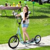 VYNXARIA Teal Kick Scooters for Kids 5+ with Adjustable Handlebar and 16" Front, 12" Rear Inflatable Wheels - 4 of 4