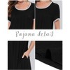 cheibear Women's U Neck Short Sleeve Lounge Dress Pajama Nightgown - 4 of 4